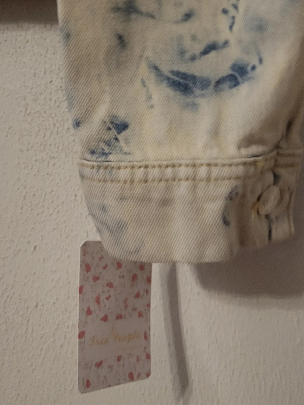 Free People Rumors Denim Jean Jacket- Jones Tie Dye Blue - Picture 7 of 13